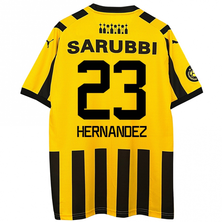 Niño Fútbol Camiseta Abel Hernández #23 Amarillo Negro 1ª Equipación 2024/25 México