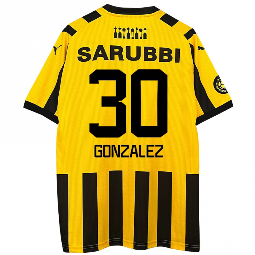 Niño Fútbol Camiseta Ángel González #30 Amarillo Negro 1ª Equipación 2024/25 México