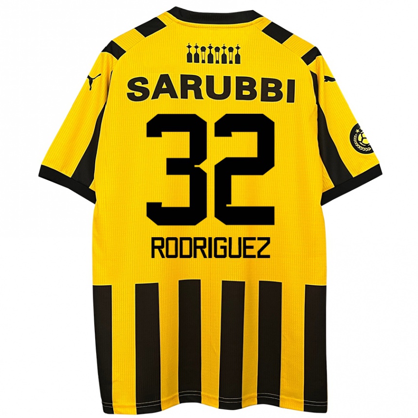 Niño Fútbol Camiseta Randall Rodríguez #32 Amarillo Negro 1ª Equipación 2024/25 México