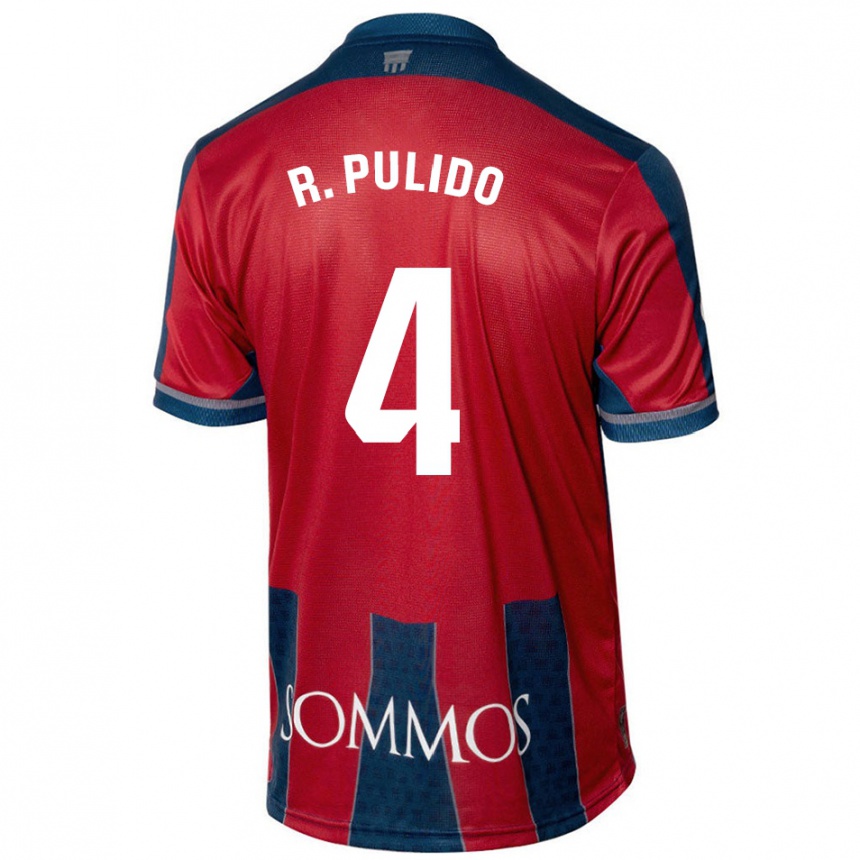 Niño Fútbol Camiseta Rubén Pulido #4 Rojo Azul 1ª Equipación 2024/25 México