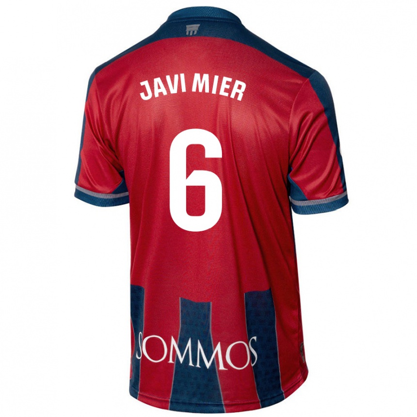 Niño Fútbol Camiseta Javi Mier #6 Rojo Azul 1ª Equipación 2024/25 México