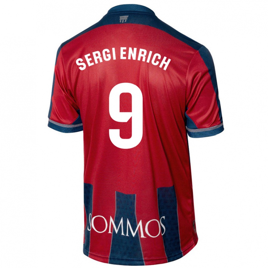 Niño Fútbol Camiseta Sergi Enrich #9 Rojo Azul 1ª Equipación 2024/25 México