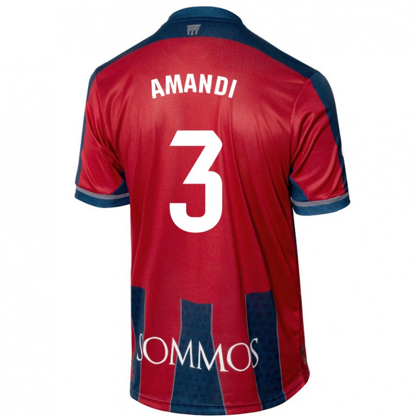 Niño Fútbol Camiseta Iván Amandi #3 Rojo Azul 1ª Equipación 2024/25 México