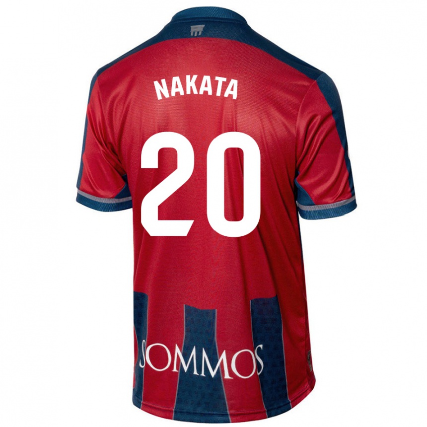 Niño Fútbol Camiseta Yuki Nakata #20 Rojo Azul 1ª Equipación 2024/25 México