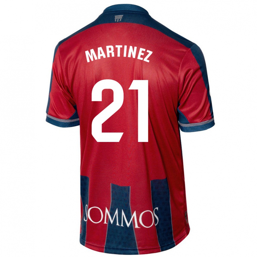 Niño Fútbol Camiseta Alejandra Martínez #21 Rojo Azul 1ª Equipación 2024/25 México