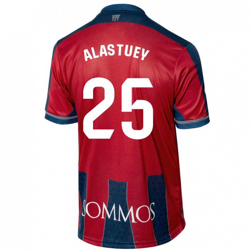 Niño Fútbol Camiseta Martina Alastuey #25 Rojo Azul 1ª Equipación 2024/25 México