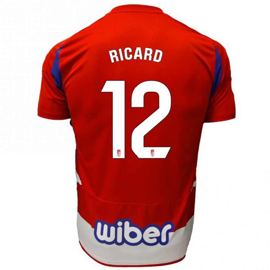 Niño Fútbol Camiseta Ricard Sanchez #12 Rojo Blanco Azul 1ª Equipación 2024/25 México