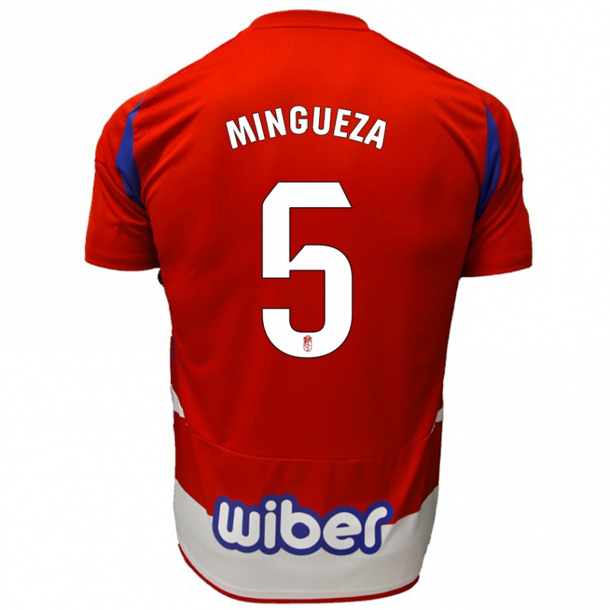 Niño Fútbol Camiseta Ariadna Mingueza #5 Rojo Blanco Azul 1ª Equipación 2024/25 México