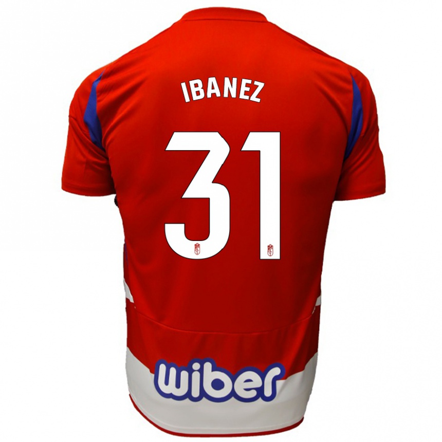 Niño Fútbol Camiseta Alba Ibáñez #31 Rojo Blanco Azul 1ª Equipación 2024/25 México