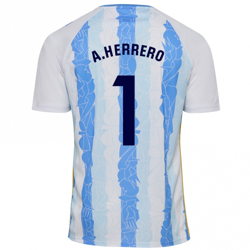 Niño Fútbol Camiseta Alfonso Herrero #1 Blanco Azul 1ª Equipación 2024/25 México