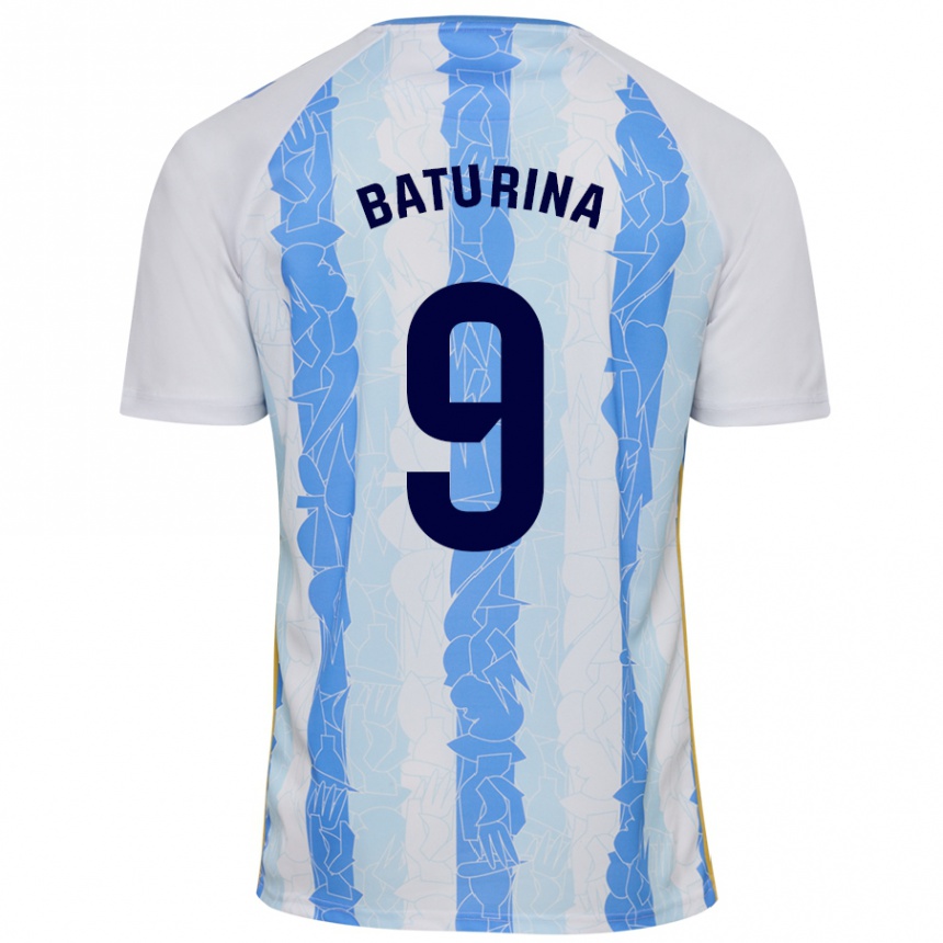 Niño Fútbol Camiseta Roko Baturina #9 Blanco Azul 1ª Equipación 2024/25 México