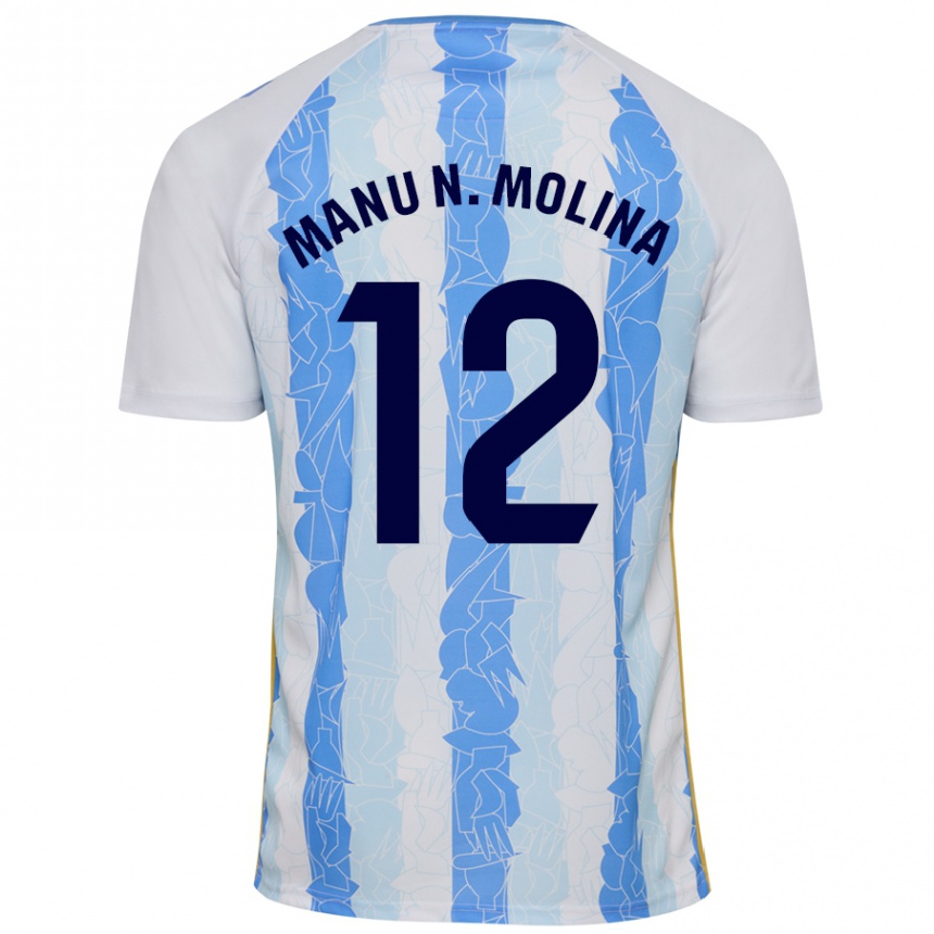 Niño Fútbol Camiseta Manu Molina #12 Blanco Azul 1ª Equipación 2024/25 México