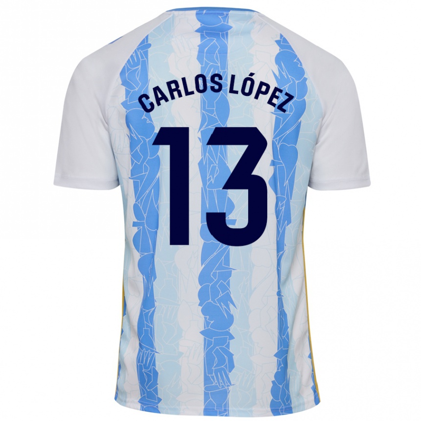 Niño Fútbol Camiseta Carlos López #13 Blanco Azul 1ª Equipación 2024/25 México