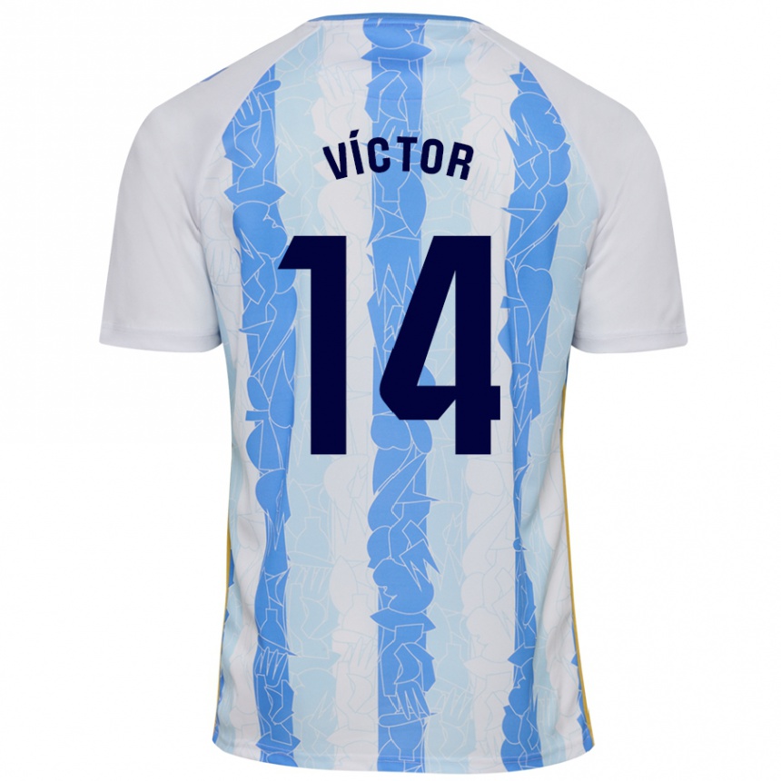 Niño Fútbol Camiseta Víctor García #14 Blanco Azul 1ª Equipación 2024/25 México