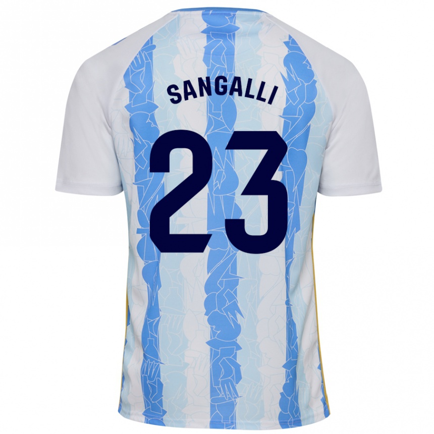 Niño Fútbol Camiseta Luca Sangalli #23 Blanco Azul 1ª Equipación 2024/25 México