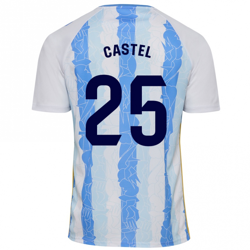 Niño Fútbol Camiseta Sergio Castel #25 Blanco Azul 1ª Equipación 2024/25 México