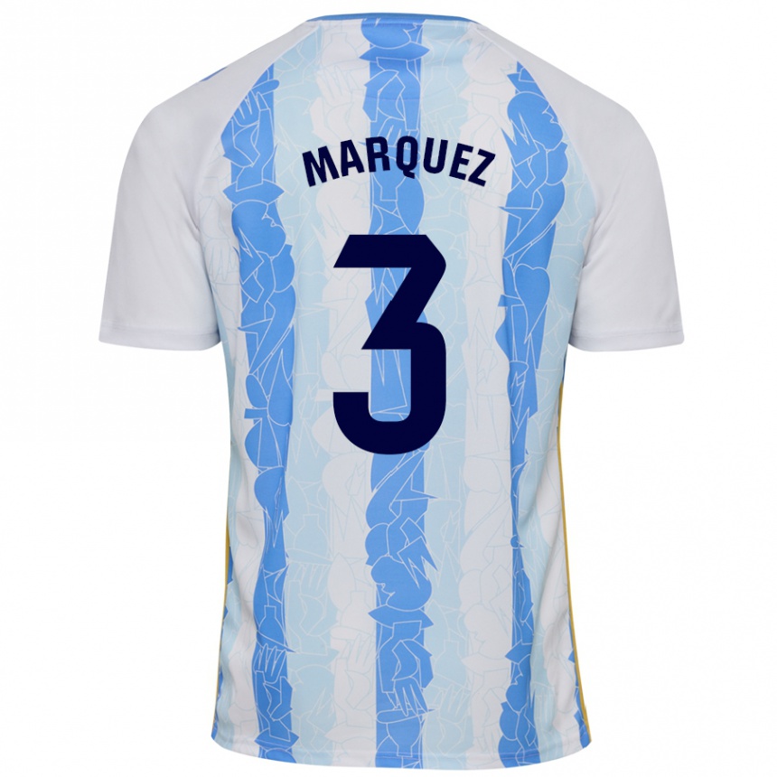 Niño Fútbol Camiseta David Márquez #3 Blanco Azul 1ª Equipación 2024/25 México