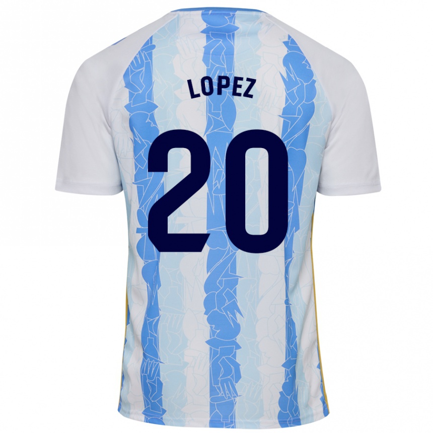 Niño Fútbol Camiseta Adri López #20 Blanco Azul 1ª Equipación 2024/25 México