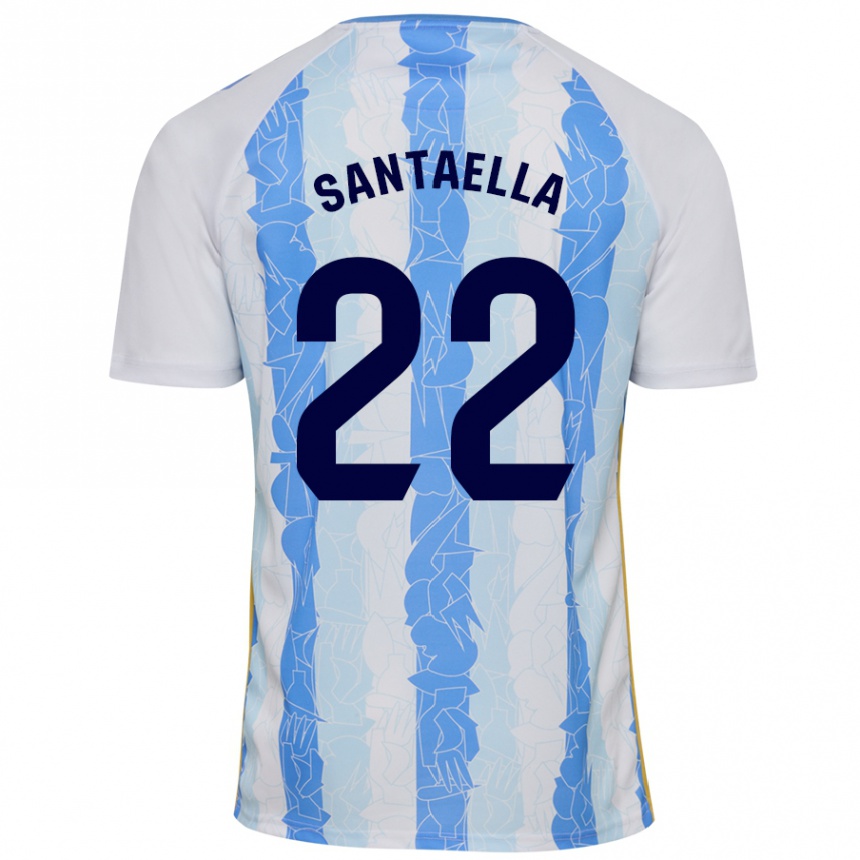 Niño Fútbol Camiseta Miguel Ángel Santaella #22 Blanco Azul 1ª Equipación 2024/25 México