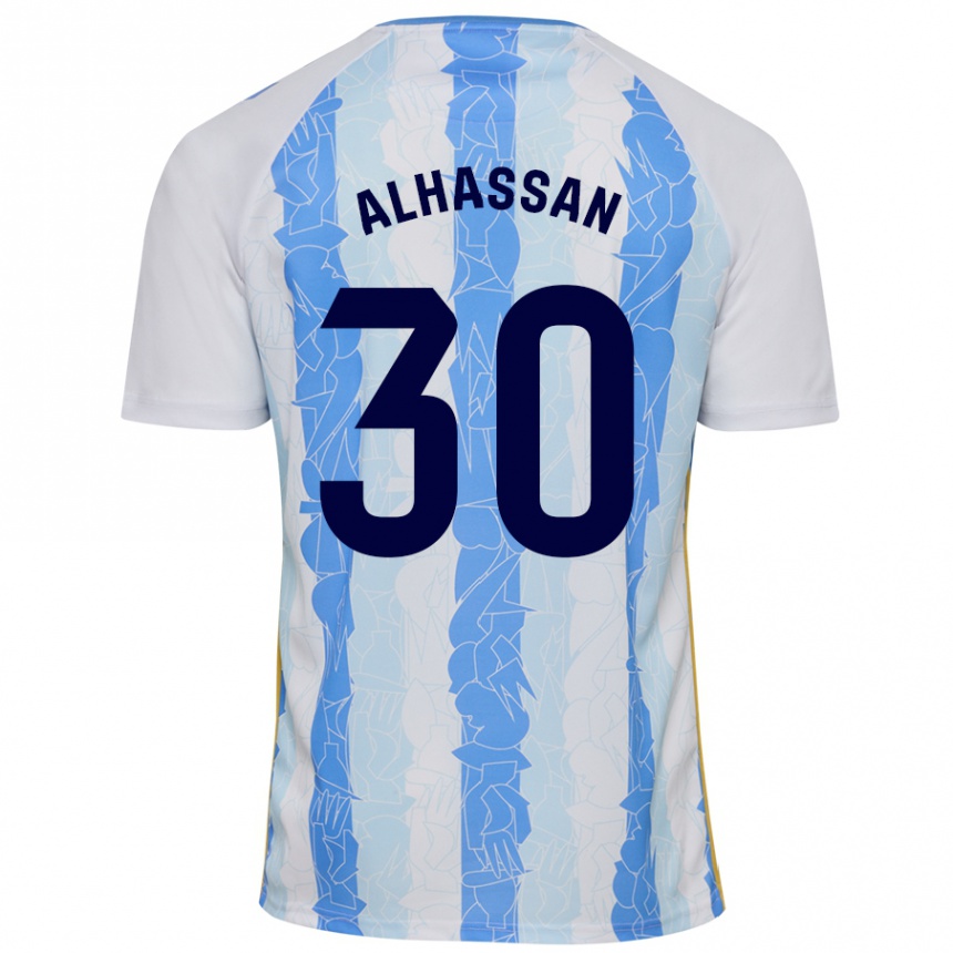 Niño Fútbol Camiseta Mubarak Alhassan #30 Blanco Azul 1ª Equipación 2024/25 México