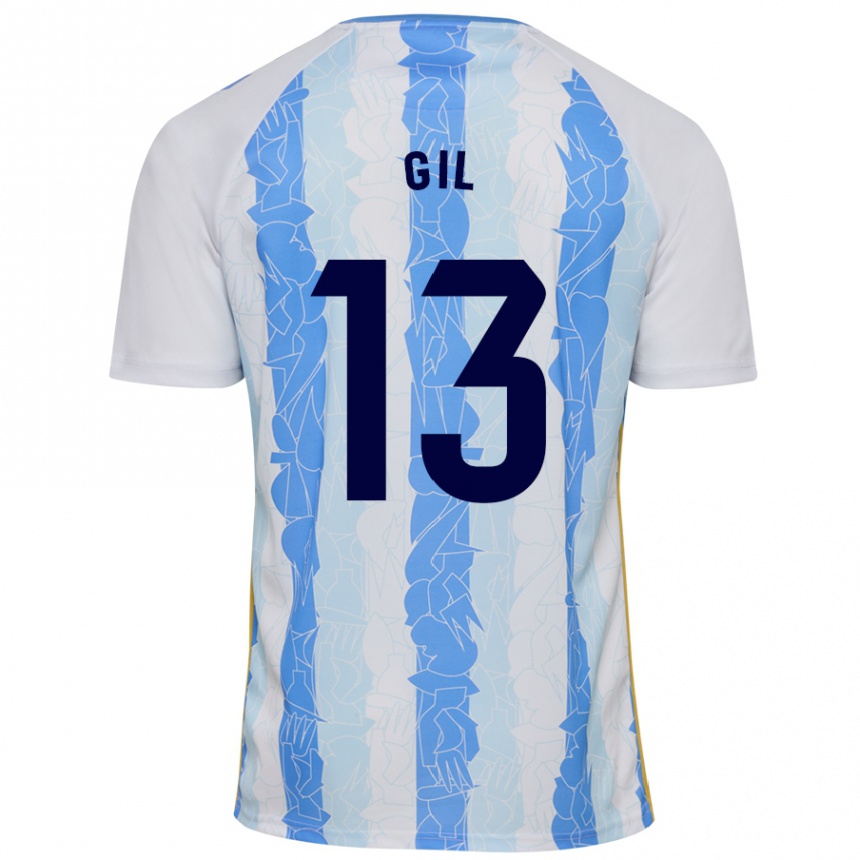 Niño Fútbol Camiseta Noelia Gil #13 Blanco Azul 1ª Equipación 2024/25 México