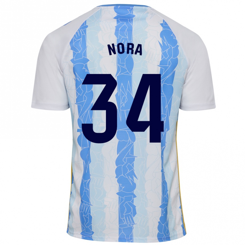 Niño Fútbol Camiseta Nora #34 Blanco Azul 1ª Equipación 2024/25 México