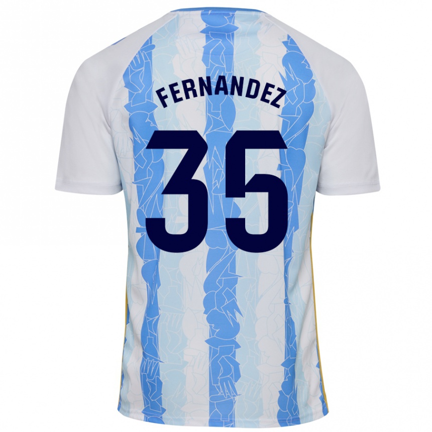 Niño Fútbol Camiseta Inés Fernández #35 Blanco Azul 1ª Equipación 2024/25 México