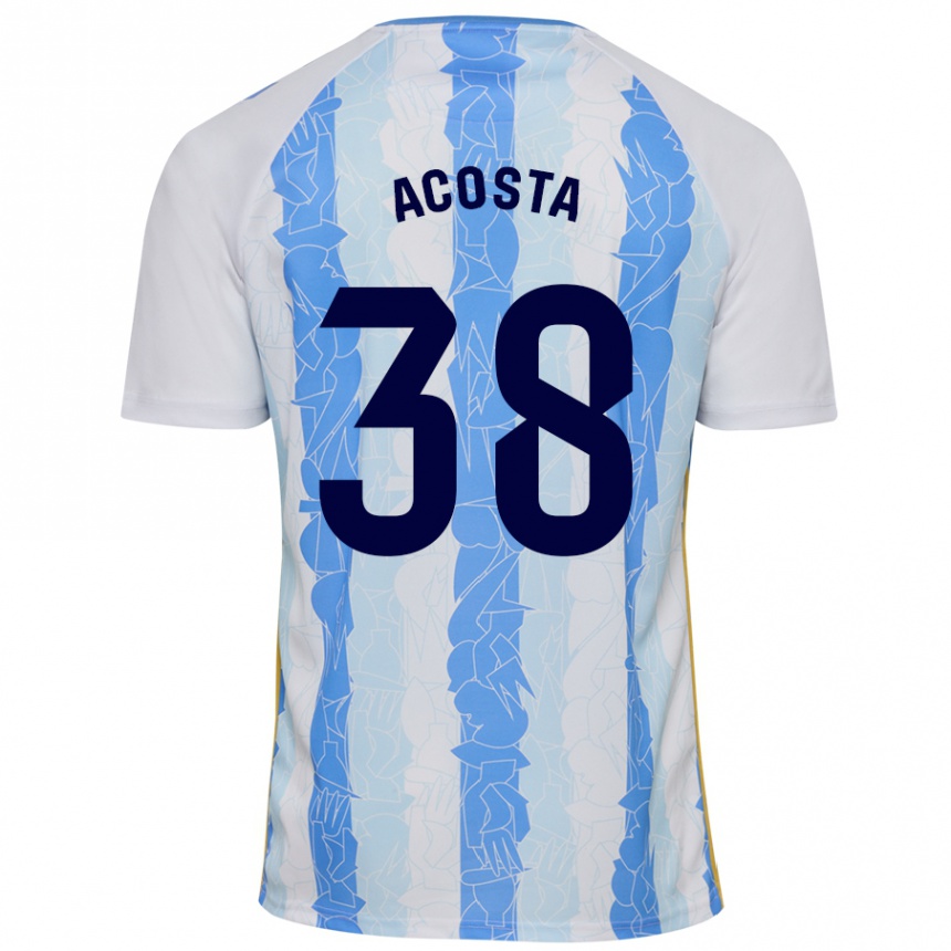 Niño Fútbol Camiseta Judith Acosta #38 Blanco Azul 1ª Equipación 2024/25 México