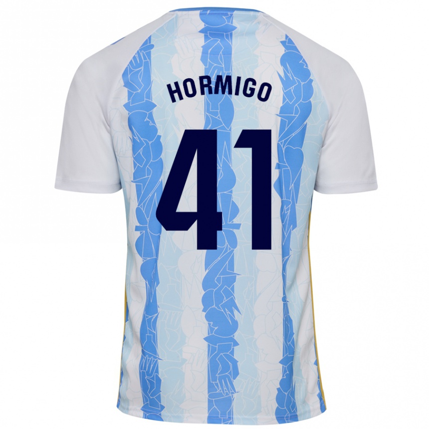 Niño Fútbol Camiseta Cintia Hormigo #41 Blanco Azul 1ª Equipación 2024/25 México