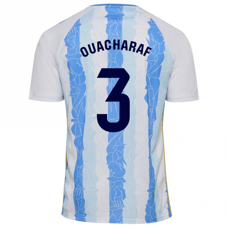 Niño Fútbol Camiseta Bilal Ouacharaf #3 Blanco Azul 1ª Equipación 2024/25 México