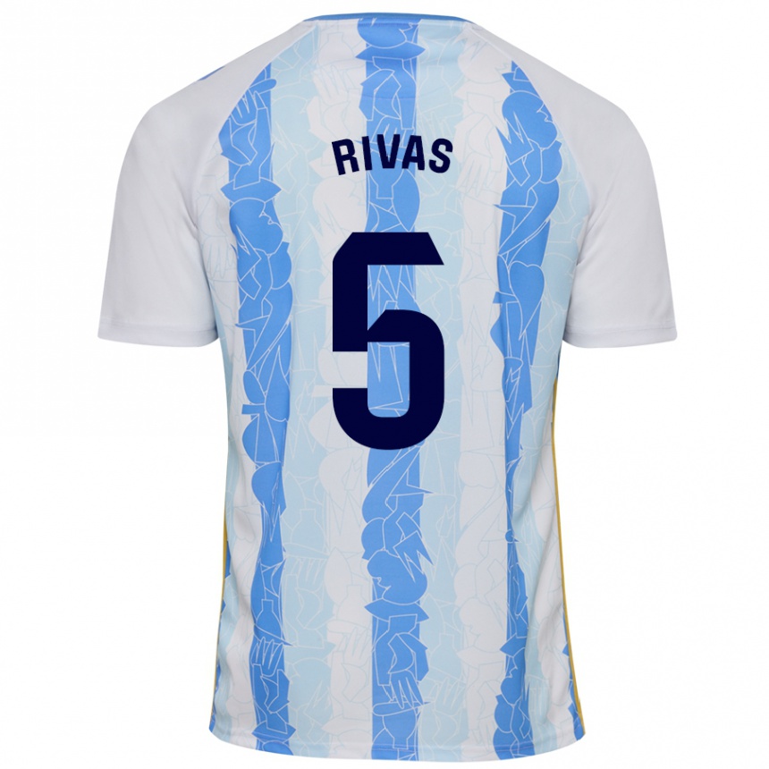 Niño Fútbol Camiseta Juande Rivas #5 Blanco Azul 1ª Equipación 2024/25 México