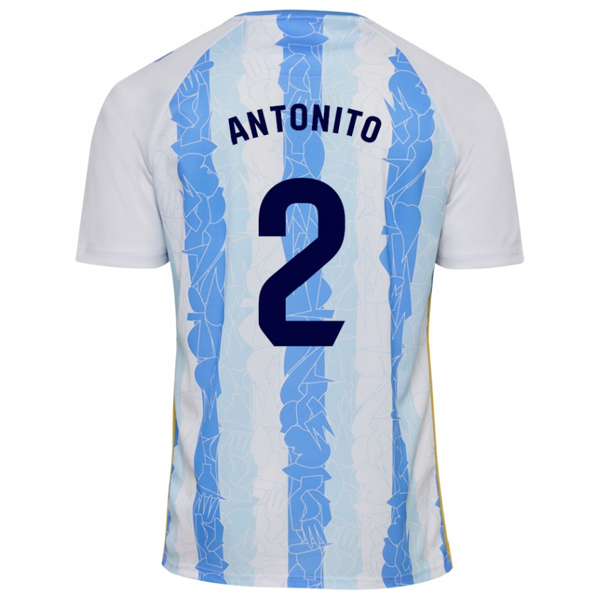 Niño Fútbol Camiseta Antoñito #2 Blanco Azul 1ª Equipación 2024/25 México