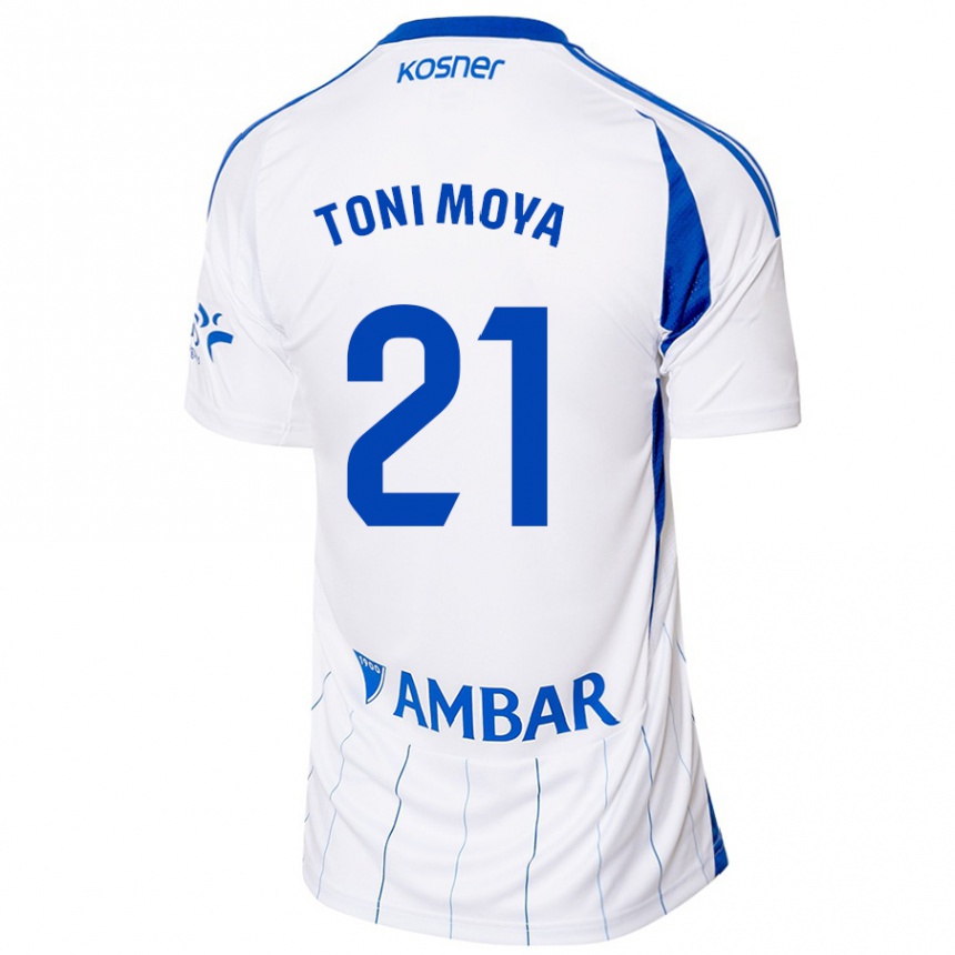 Niño Fútbol Camiseta Toni Moya #21 Rojo Blanco 1ª Equipación 2024/25 México