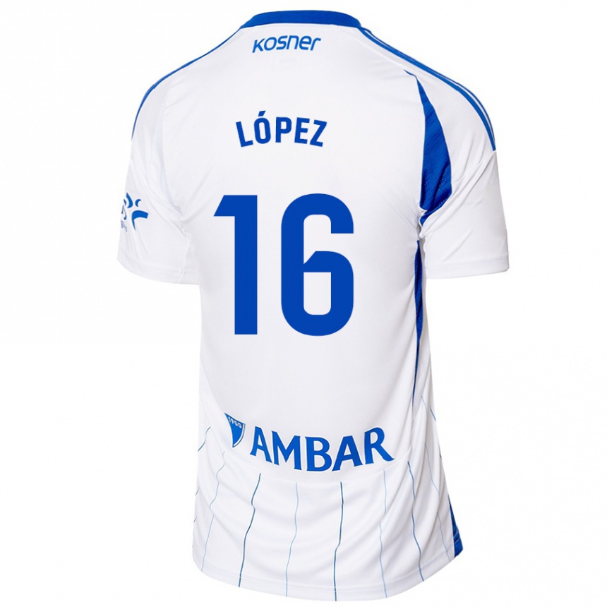 Niño Fútbol Camiseta Juan López #16 Rojo Blanco 1ª Equipación 2024/25 México