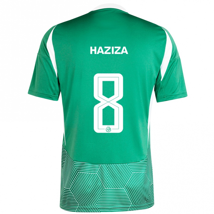 Niño Fútbol Camiseta Dolev Haziza #8 Verde Blanco 1ª Equipación 2024/25 México