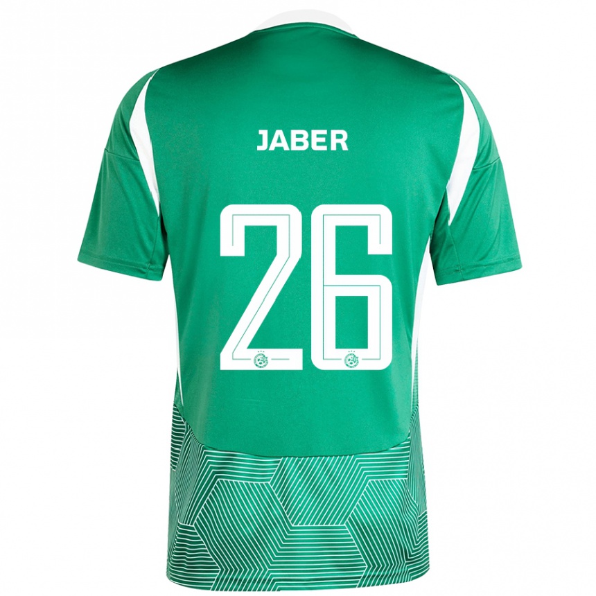 Niño Fútbol Camiseta Mahmoud Jaber #26 Verde Blanco 1ª Equipación 2024/25 México