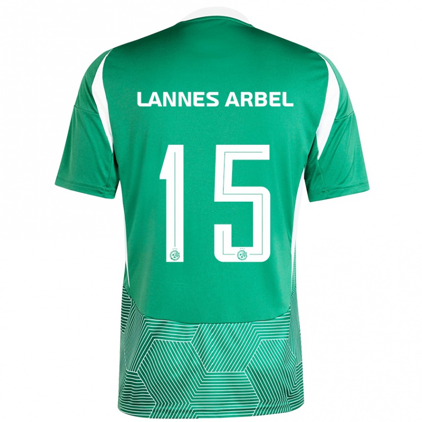 Niño Fútbol Camiseta Tomer Lannes Arbel #15 Verde Blanco 1ª Equipación 2024/25 México