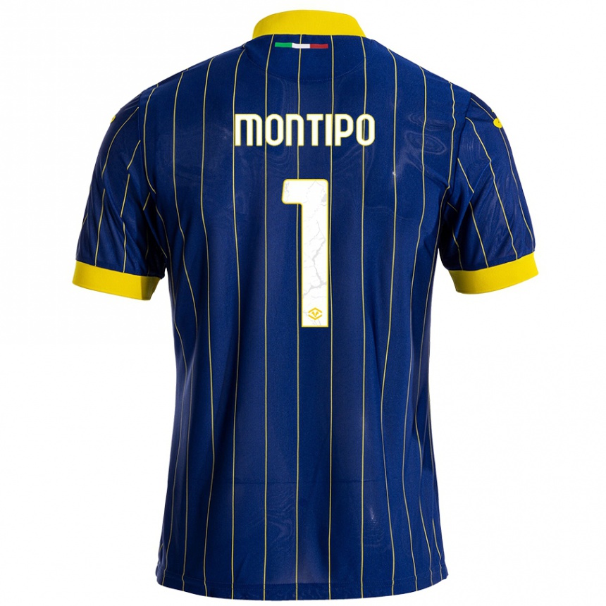 Niño Fútbol Camiseta Lorenzo Montipò #1 Azul Amarillo 1ª Equipación 2024/25 México