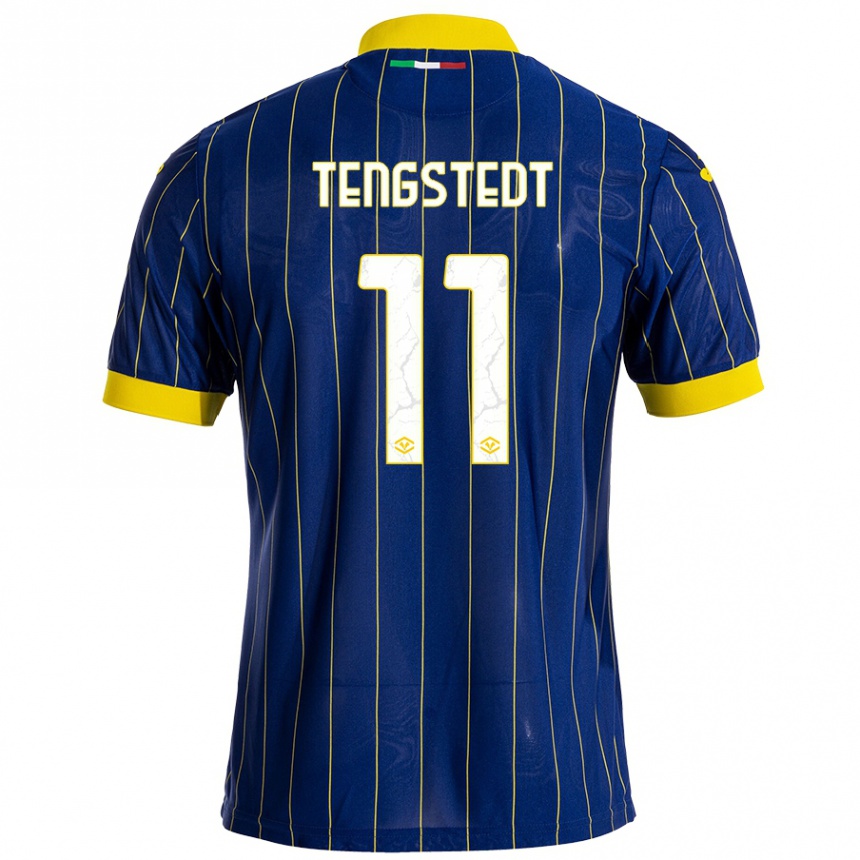 Niño Fútbol Camiseta Casper Tengstedt #11 Azul Amarillo 1ª Equipación 2024/25 México