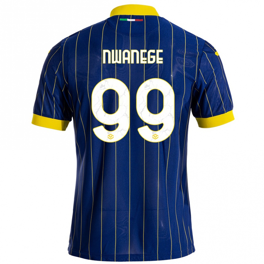 Niño Fútbol Camiseta Karlson Nwanege #99 Azul Amarillo 1ª Equipación 2024/25 México