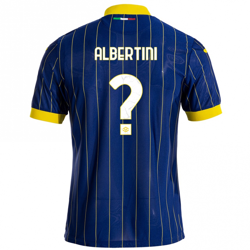 Niño Fútbol Camiseta Francesco Albertini #0 Azul Amarillo 1ª Equipación 2024/25 México