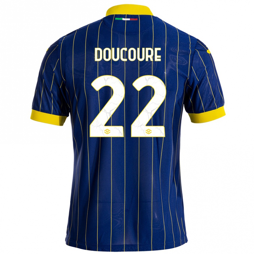 Niño Fútbol Camiseta Mamedi Doucouré #22 Azul Amarillo 1ª Equipación 2024/25 México