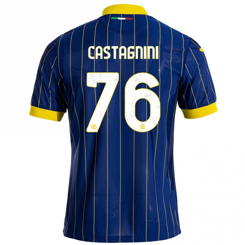 Niño Fútbol Camiseta Mirko Castagnini #76 Azul Amarillo 1ª Equipación 2024/25 México