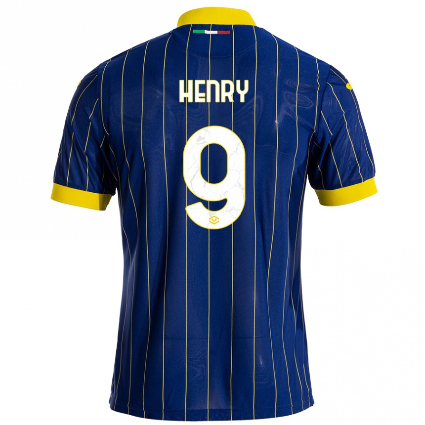 Niño Fútbol Camiseta Thomas Henry #9 Azul Amarillo 1ª Equipación 2024/25 México