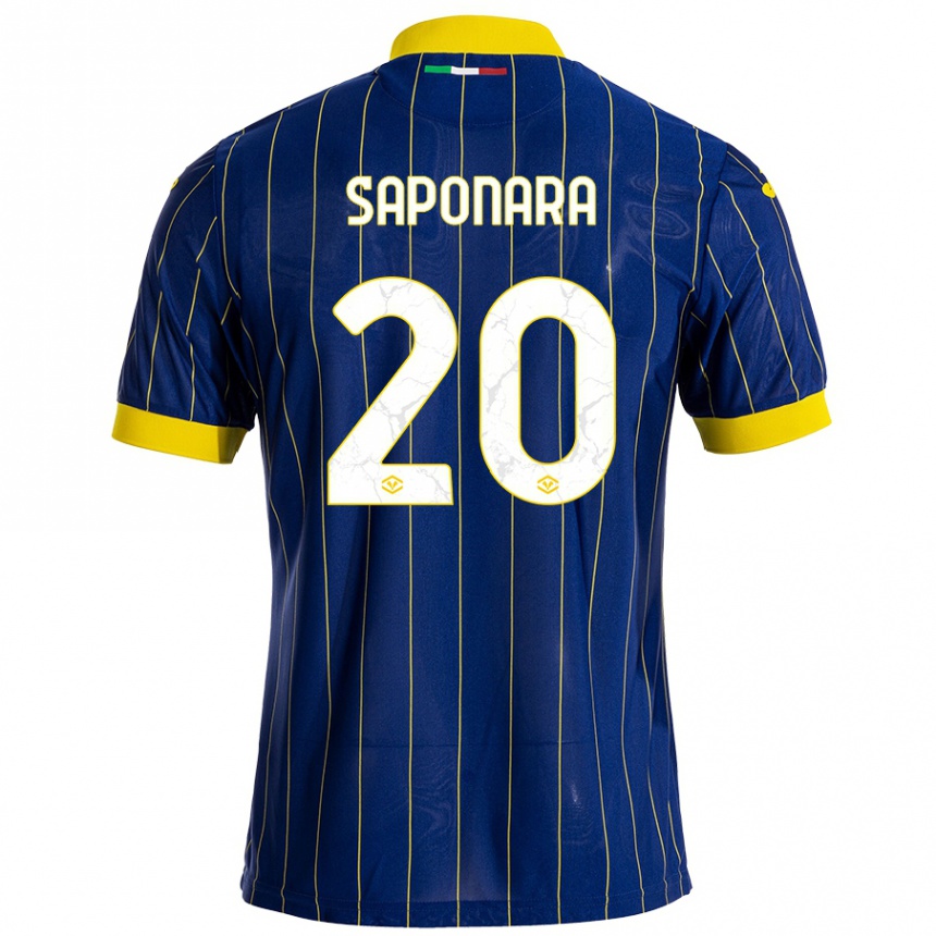 Niño Fútbol Camiseta Riccardo Saponara #20 Azul Amarillo 1ª Equipación 2024/25 México