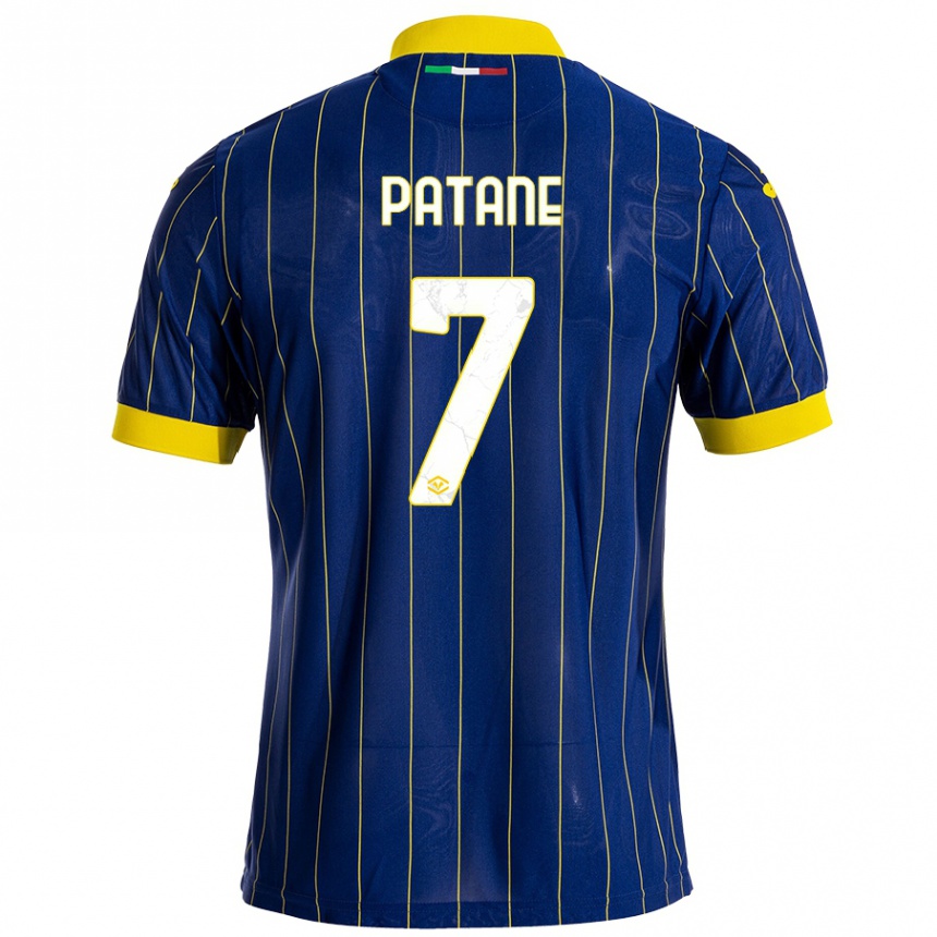 Niño Fútbol Camiseta Nicola Patanè #7 Azul Amarillo 1ª Equipación 2024/25 México