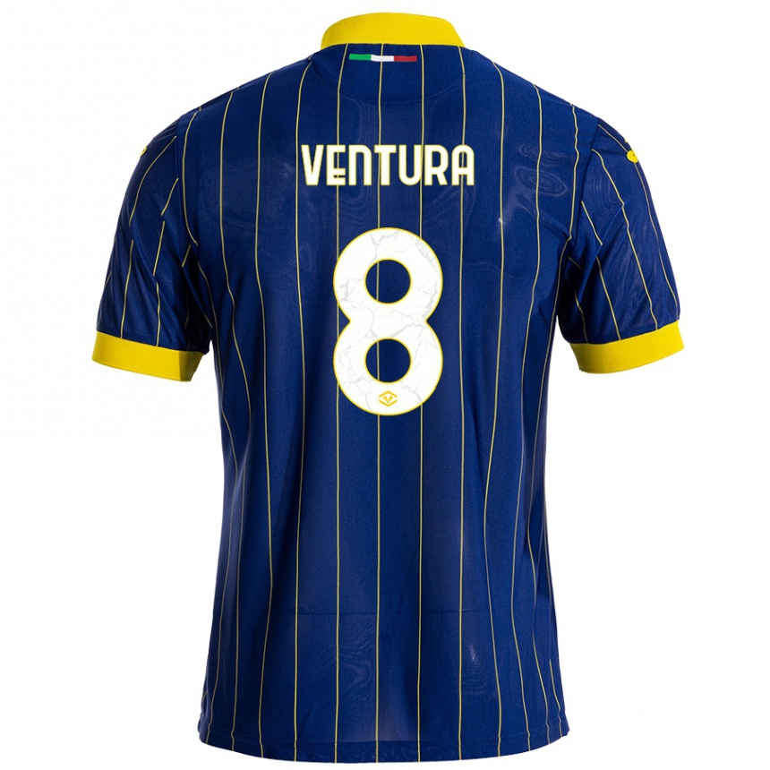 Niño Fútbol Camiseta Ciro Ventura #8 Azul Amarillo 1ª Equipación 2024/25 México