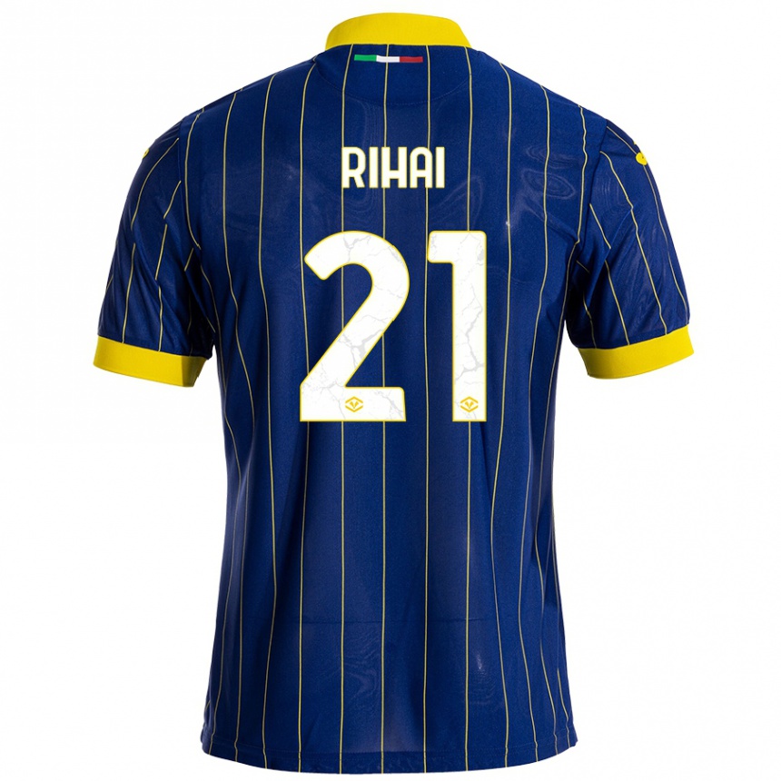 Niño Fútbol Camiseta Aiman Rihai #21 Azul Amarillo 1ª Equipación 2024/25 México