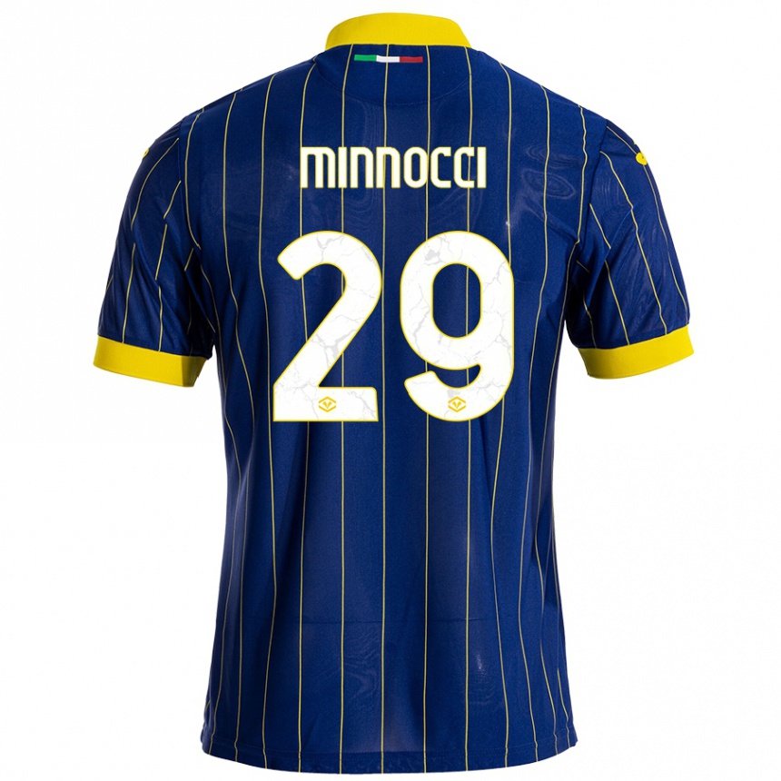 Niño Fútbol Camiseta Valerio Minnocci #29 Azul Amarillo 1ª Equipación 2024/25 México