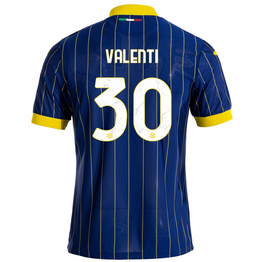 Niño Fútbol Camiseta Francesco Valenti #30 Azul Amarillo 1ª Equipación 2024/25 México